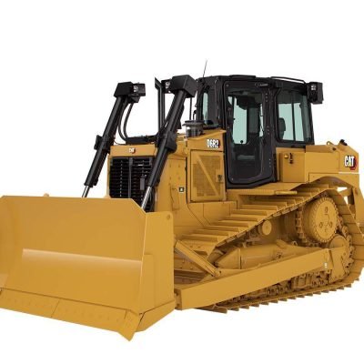 Bulldozers, primarily used for dozing, land leveling, road construction, and mining operations.